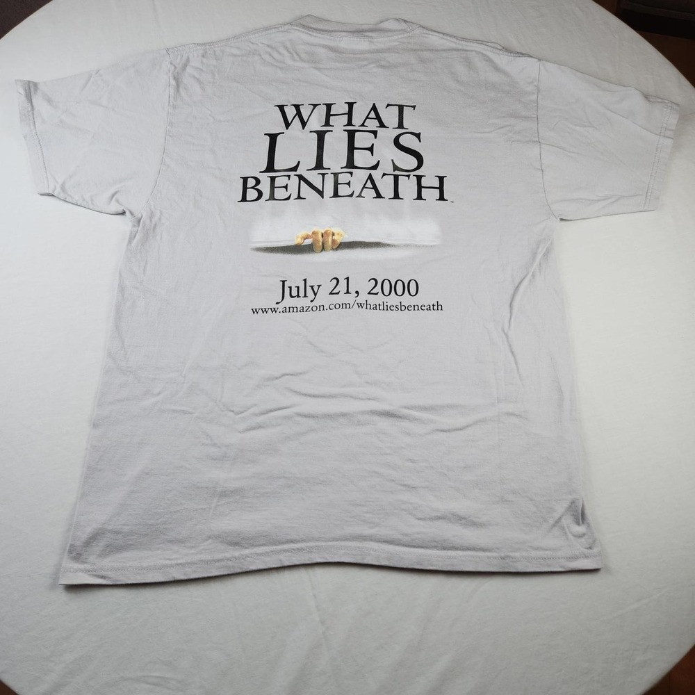 Vintage Hanes Beefy-T What Lies Beneath Horror Movie Promo T-Shirt White XL 2000